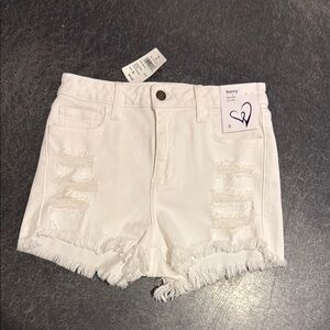 Windsor White Jean Shorts Distressed High-Waisted